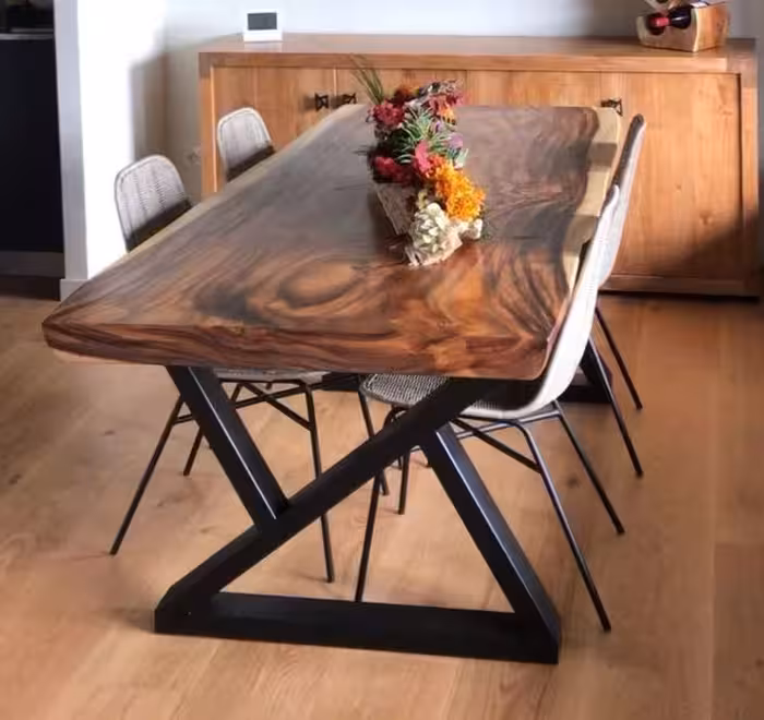 تک میز ناهارخوری چوب وفلز کد 11675