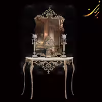 ست آینه کنسول شمعدان ساعت آلومینیومی کد 4