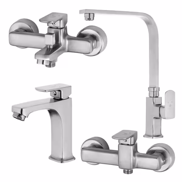 ست کامل شیرآلات کاویان مدل نیلا استیل