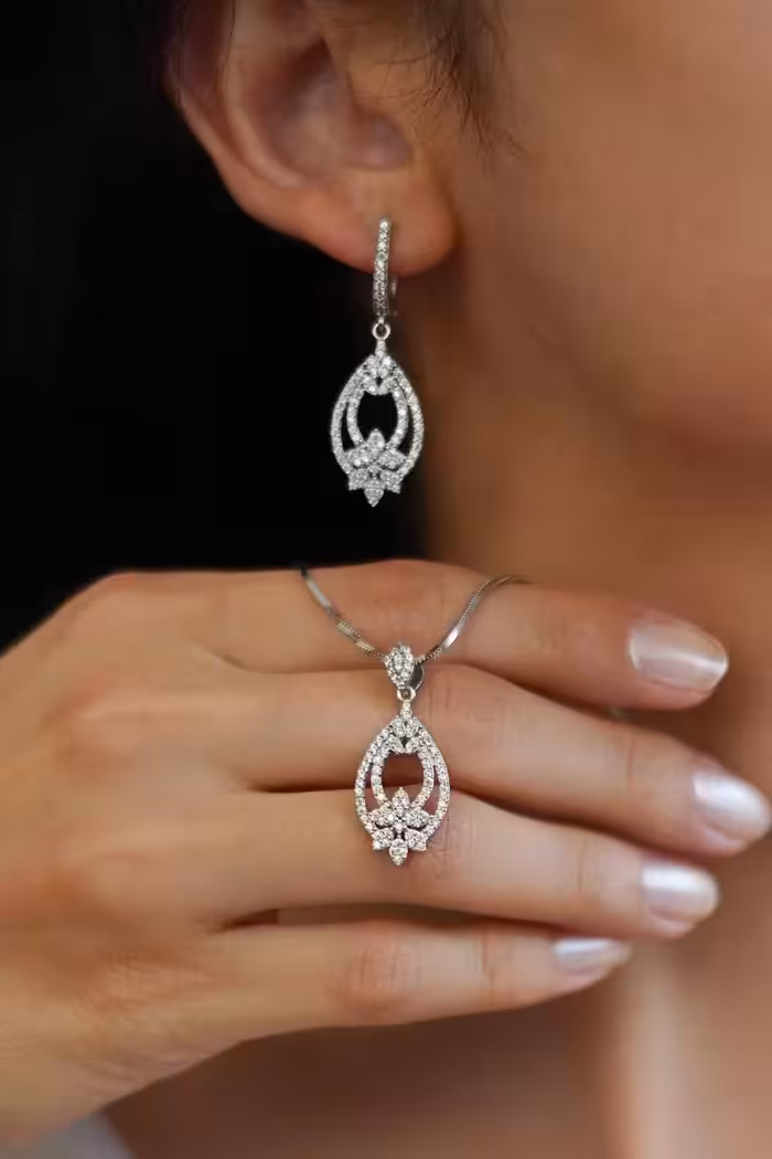 نیمست نقره جواهری کد 00470