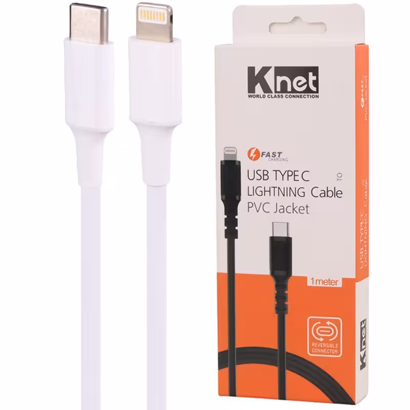 کابل تبدیل فست شارژ K-net K-CUCL2010 Type-C to Lightning 1m