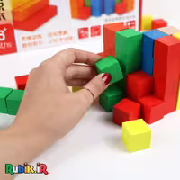 مکعب جادویی چوبی رنگی