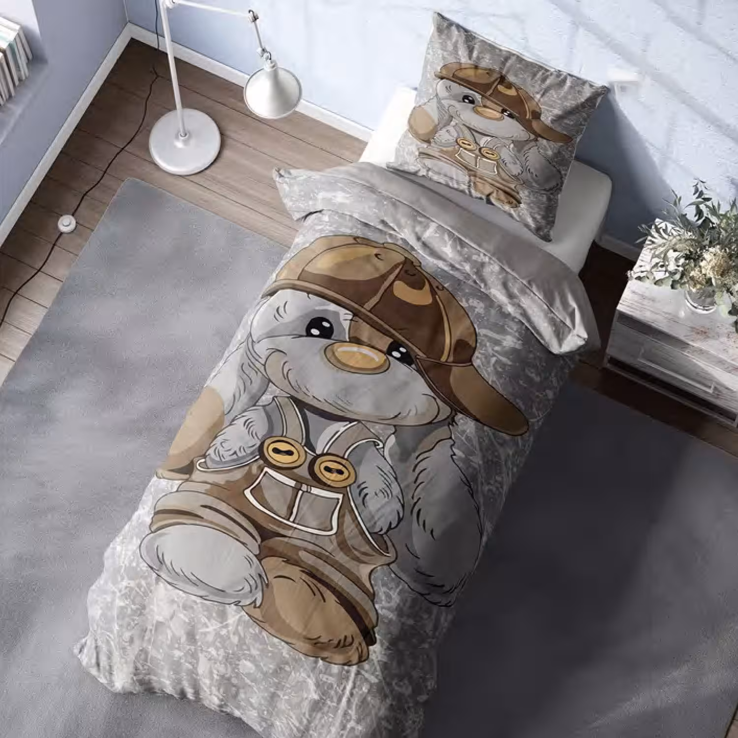 سرویس خواب کد M-8003 طرح خرگوش یکنفره 4 تکه