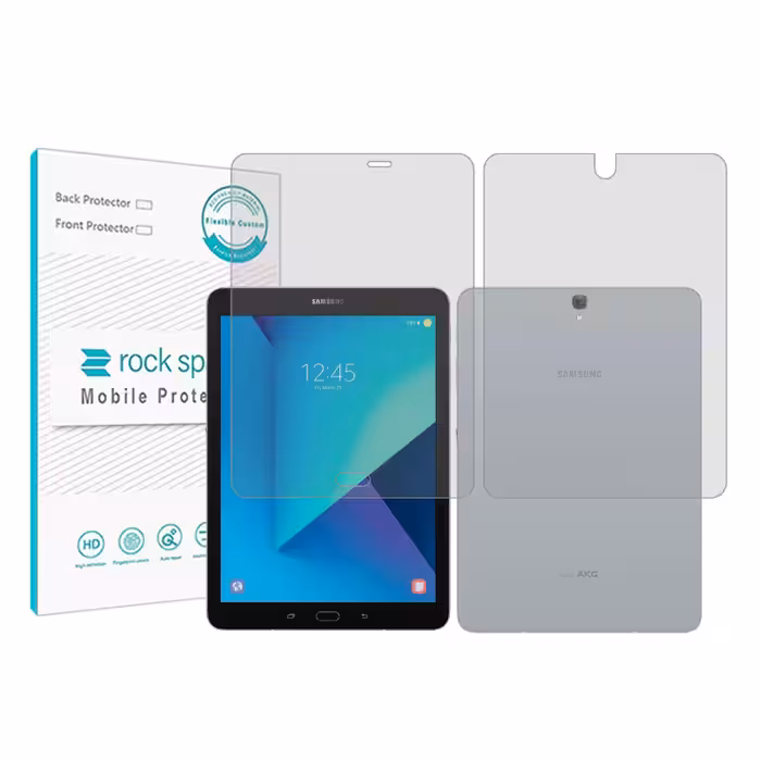 محافظ صفحه نمایش شفاف راک اسپیس مدل Hygel مناسب برای تبلت سامسونگ Galaxy Tab S3 9.7 به همراه محافظ پشت تبلت
