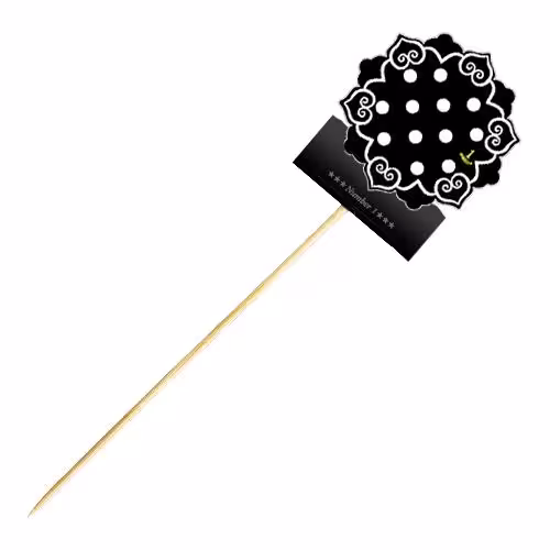 تاپر (سیخ چوبی) تم تولد خالدار مشکی