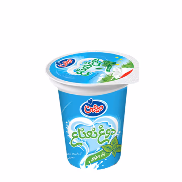 دوغ بدون گاز لیوانی نعنا میهن 180 میلی لیتری