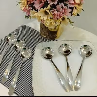 ملاقه استیل خورشتی نقره ای (6عددی)