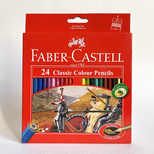 مداد رنگی 24 رنگ فابرکاستل جعبه مقوایی (FABER CASTELL)