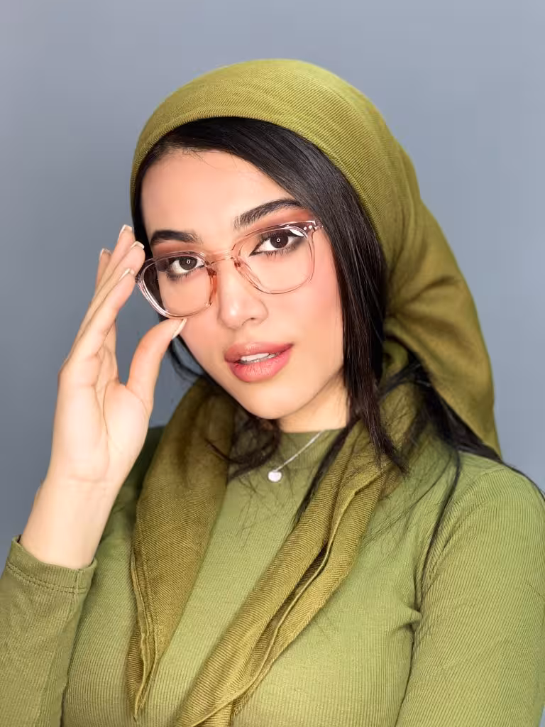 عینک طبی بلوکات کائوچویی صورتی ملیح مربعی