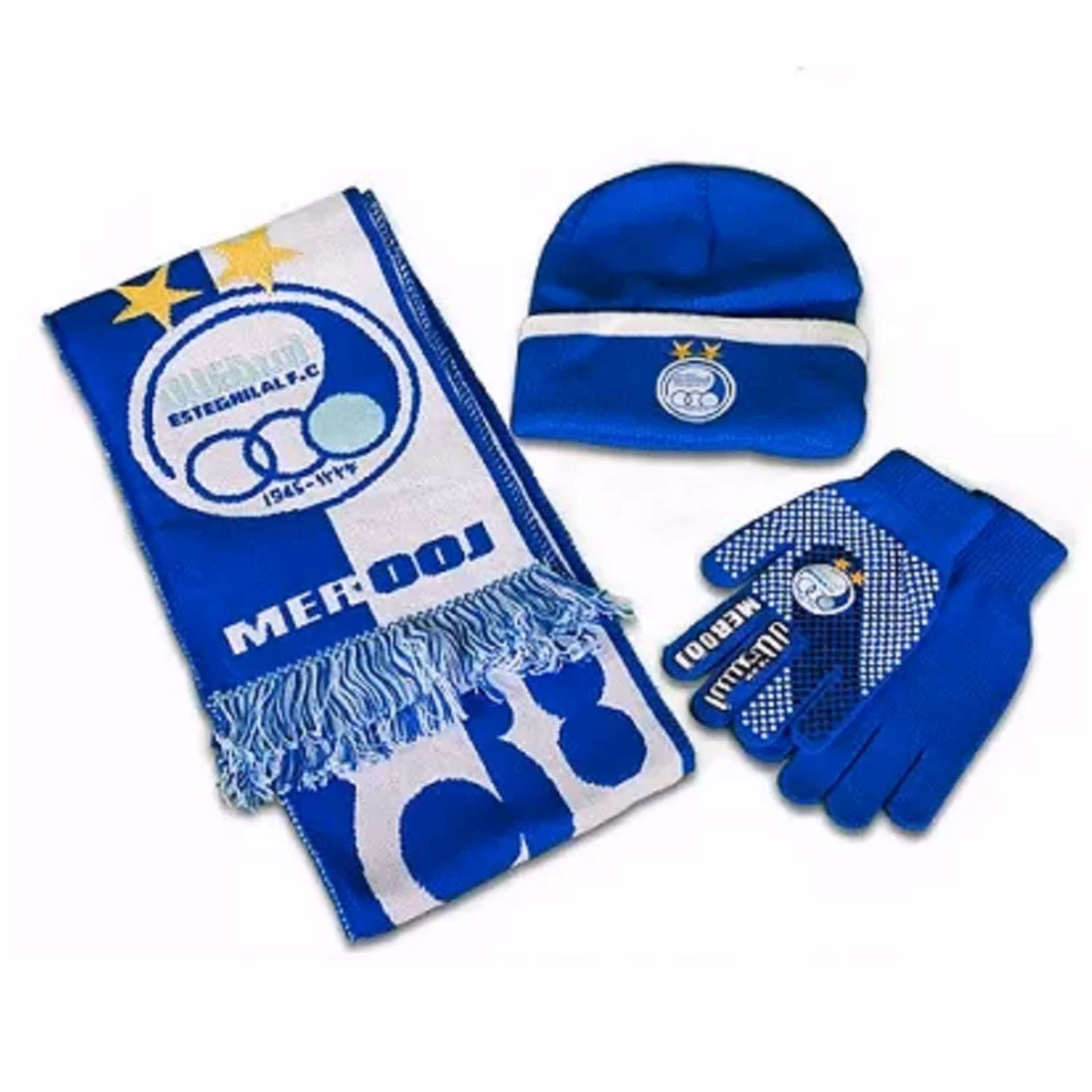 ست شال و کلاه و دستکش هواداری تیم استقلال