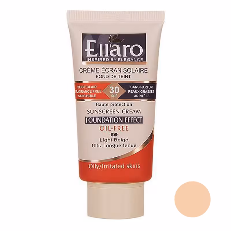 کرم ضدآفتاب SPF30 کرم پودری فاقد چربی الارو (بژ روشن)