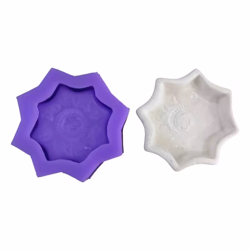 قالب سیلیکونی کاسه 8 ضلعی حوض ماهی قطر 11 ارتفاع 2.5