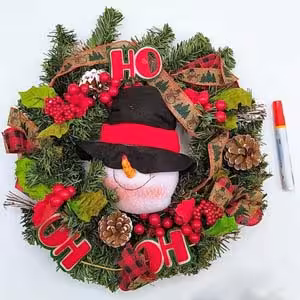 حلقه کریسمس طرح ادم برفی ho ho