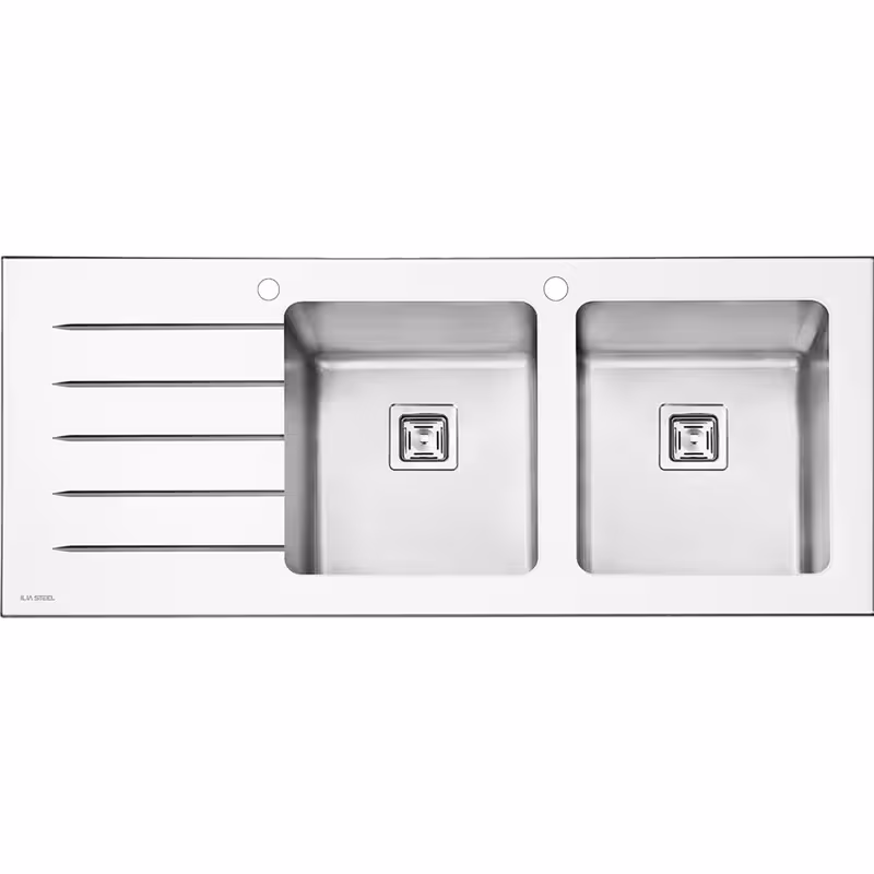 سینک شیشه ای ایلیا استیل مدل 8033
