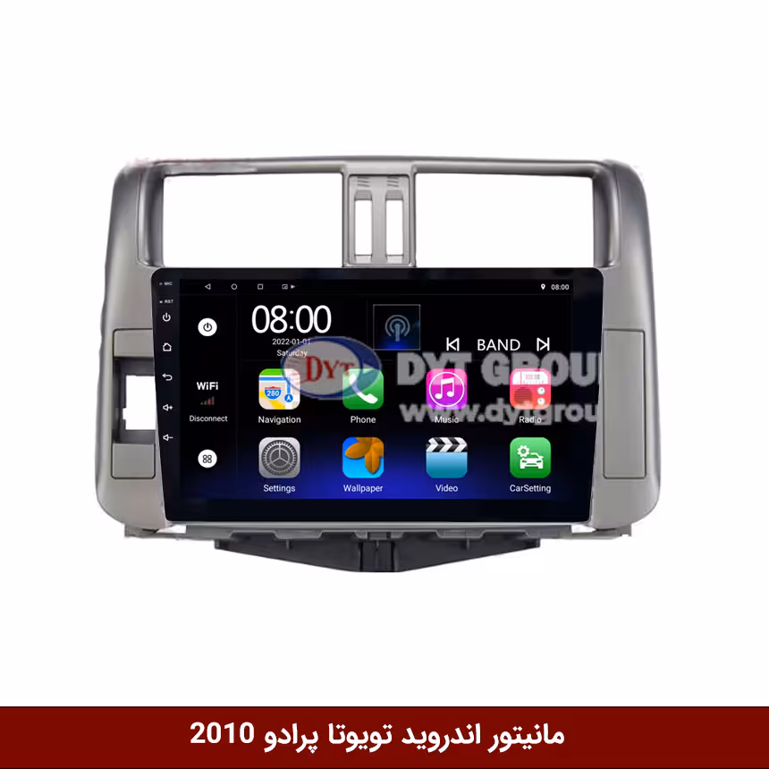 مانیتور اندروید تویوتا پرادو 2010 برند فلای‌ دی‌وای‌تی سری FLYDYT9000