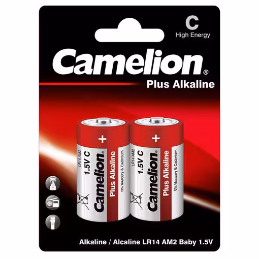 باتری سایز C آلکالاین پلاس کملیون مدل LR14-BP2