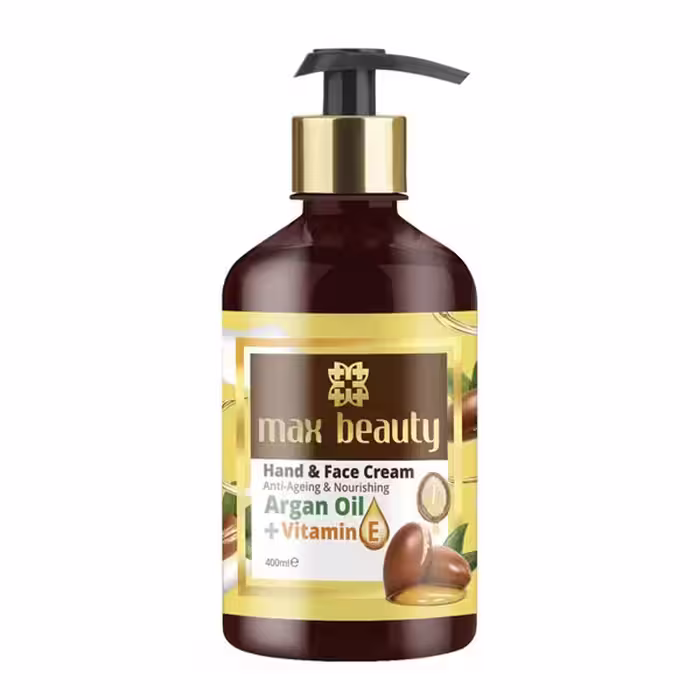 کرم دست و صورت پمپی آرگان مکس بیوتی 400 میلی لیتر | Max Beauty Argan Hand And Face Cream 400ml