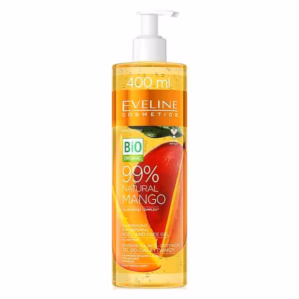 ژل آبرسان و روشن کننده صورت وبدن انبه اولاین (EVELINE-99% Natural Mango body and face gel)