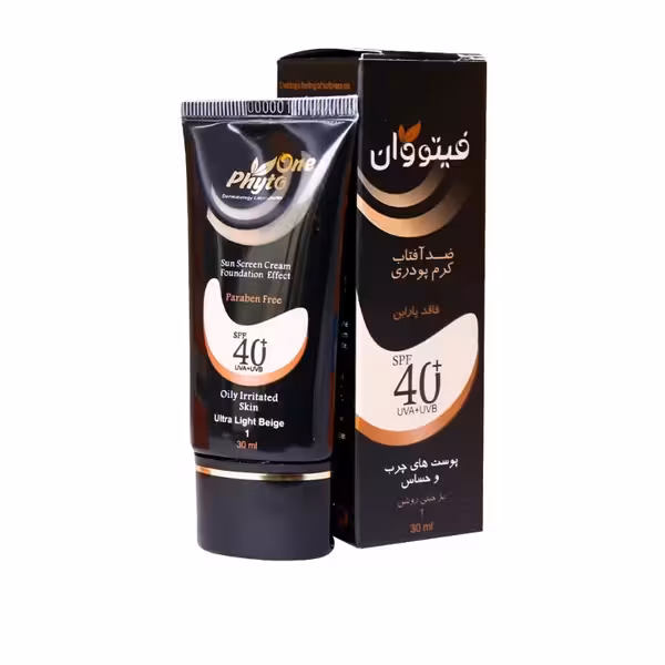 ضدآفتاب کرم پودری کد 1 بژ خیلی روشن  SPF40 مناسب پوست چرب و حساس فیتووان 30 میلی‌لیتر Phyto One