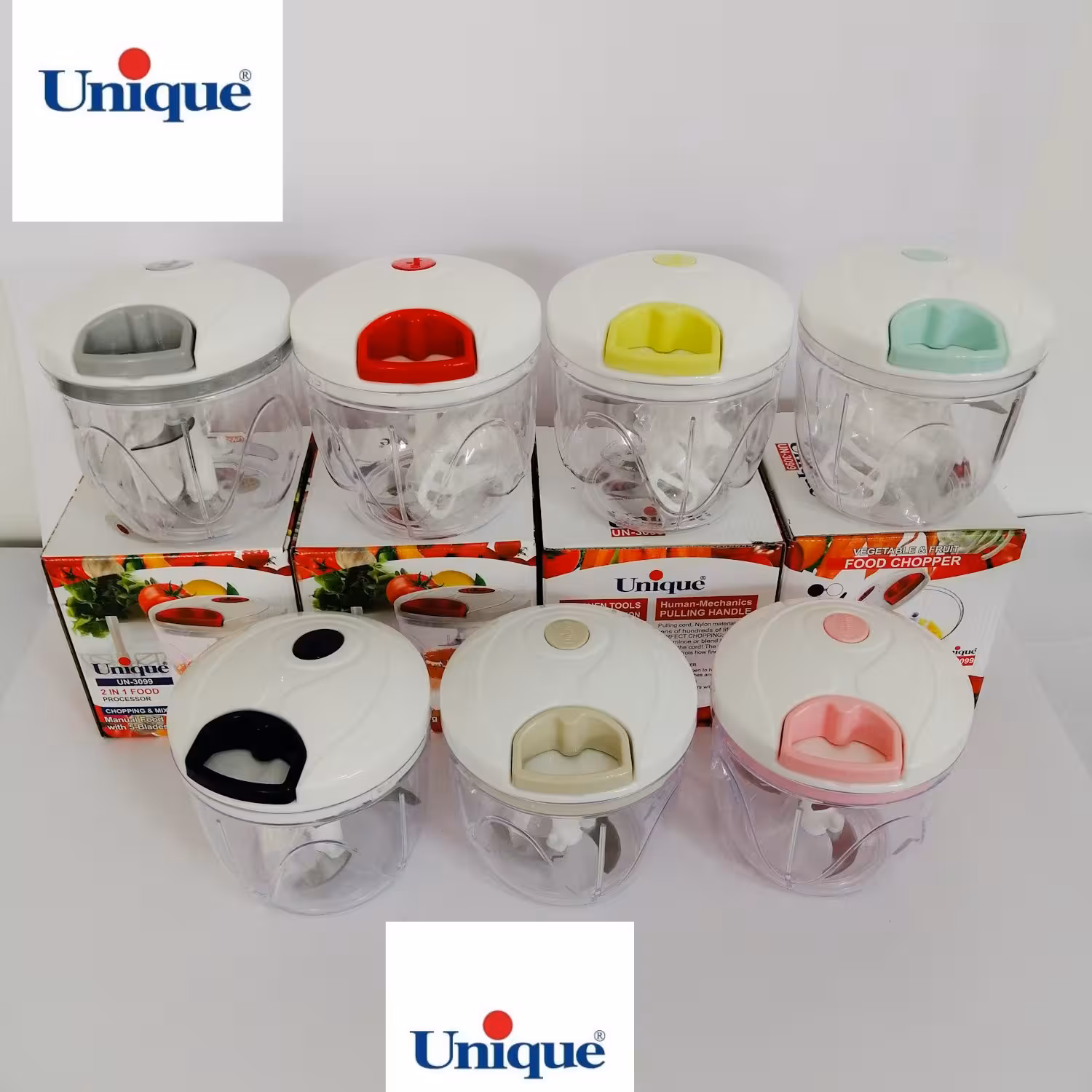 خردکن نخی پنج تیغ یونیک اصل مدل UN-3099 (خردکن دستی یونیک ، خردکن طنابی یونیک ، پیاز خردکن یونیک ، خردکن رنگی یونیک )