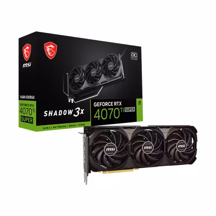 کارت گرافیک ام اس ای GeForce RTX 4070 TI SUPER 16GB SHADOW 3X OC