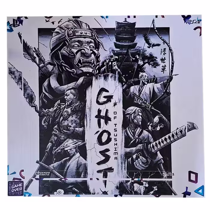 برچسب کنسول PS4 (GO) طرح Ghost Of Tsushima