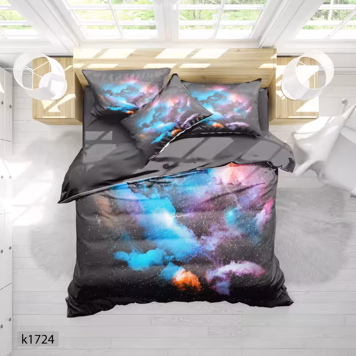 ست رو تختی چاپی 6 تیکه کالیفرنیا دو نفره   کد1724