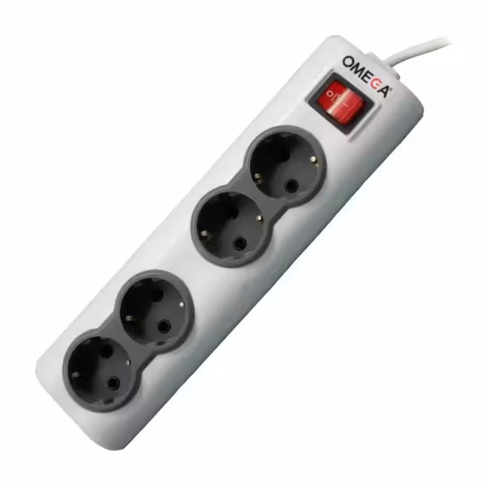 چند راهی 4 خانه برق امگا R4000 با کابل 3 متری ا Omega