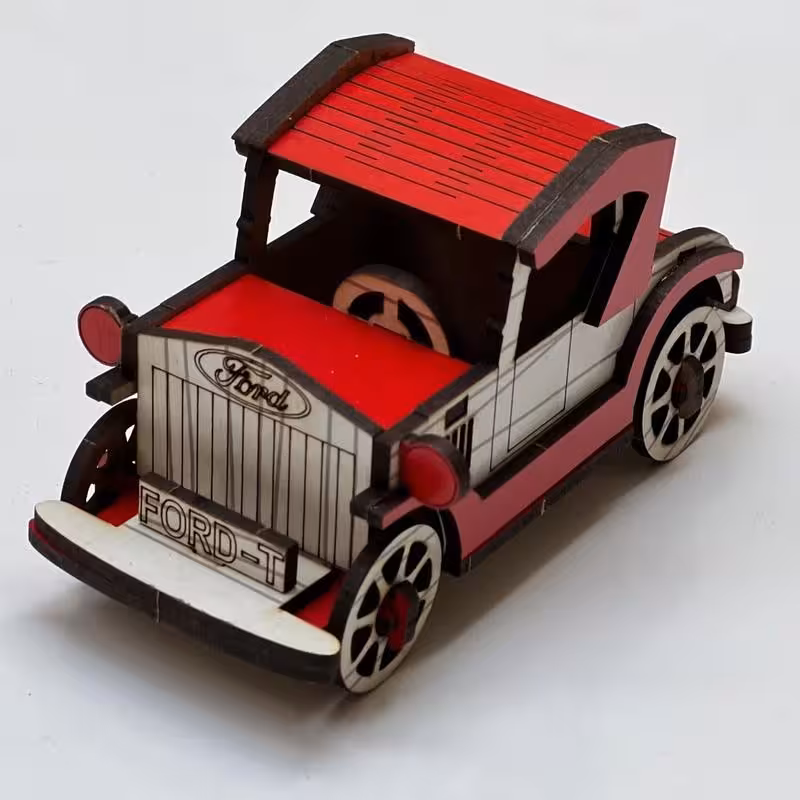 ماشین جیپ چوبی مناسب ست هدیه و گیفت رنگ قرمز