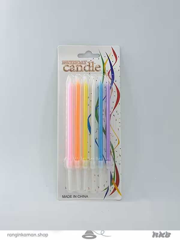 شمع 6 عددی رنگی