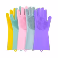 دستکش نظافت مدل سیلیکونی پرزدار کد LP55 کد3558