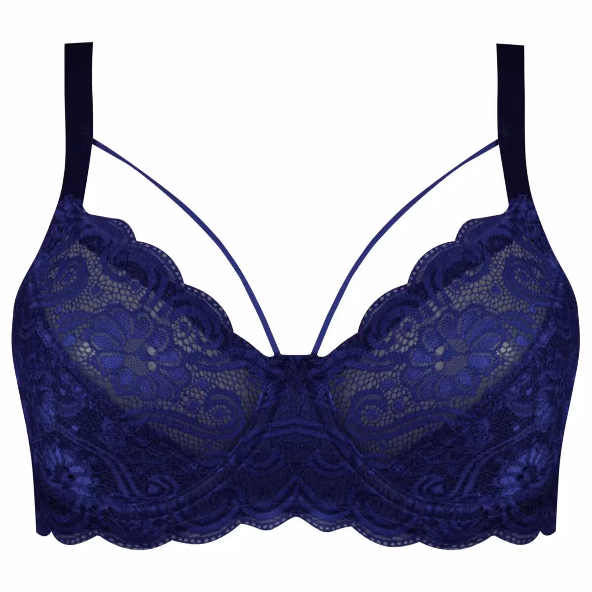 سوتین زنانه مدل هارنس فنردار سرمه ای کد 5045