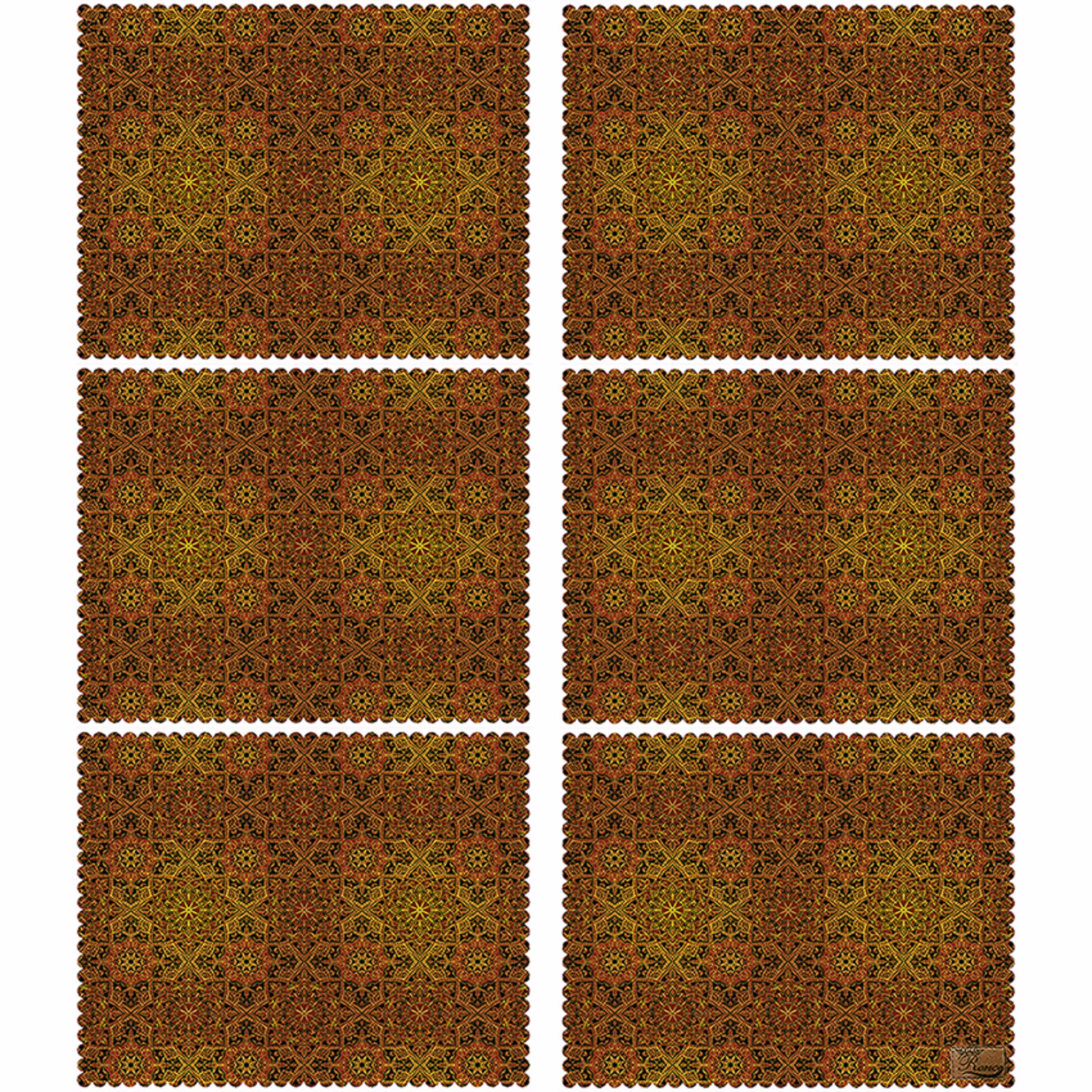  زیر بشقابی مستطیلی پارچه مخمل سایز 35 در 40 مدل U3-73 شرکت رنس