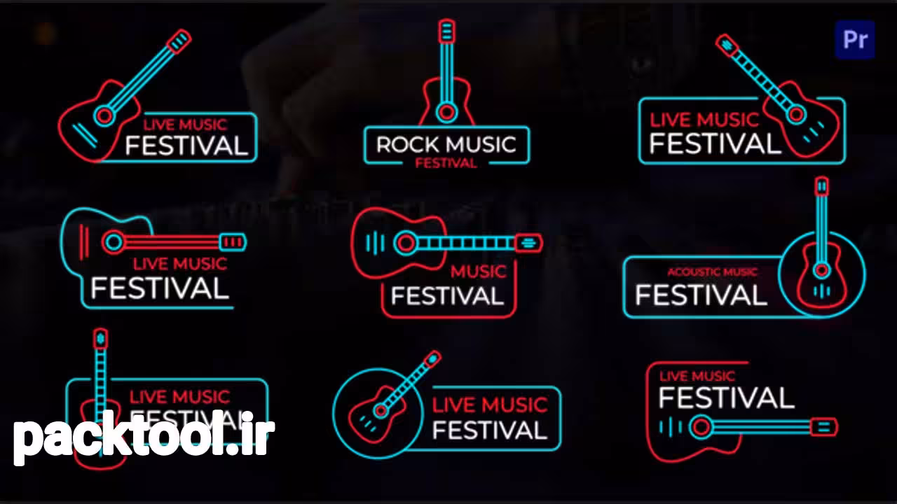 دانلود پروژه آماده پریمیر نمایش عناوین روی گیتار الکتریکی Guitar Music Titles - پک تول