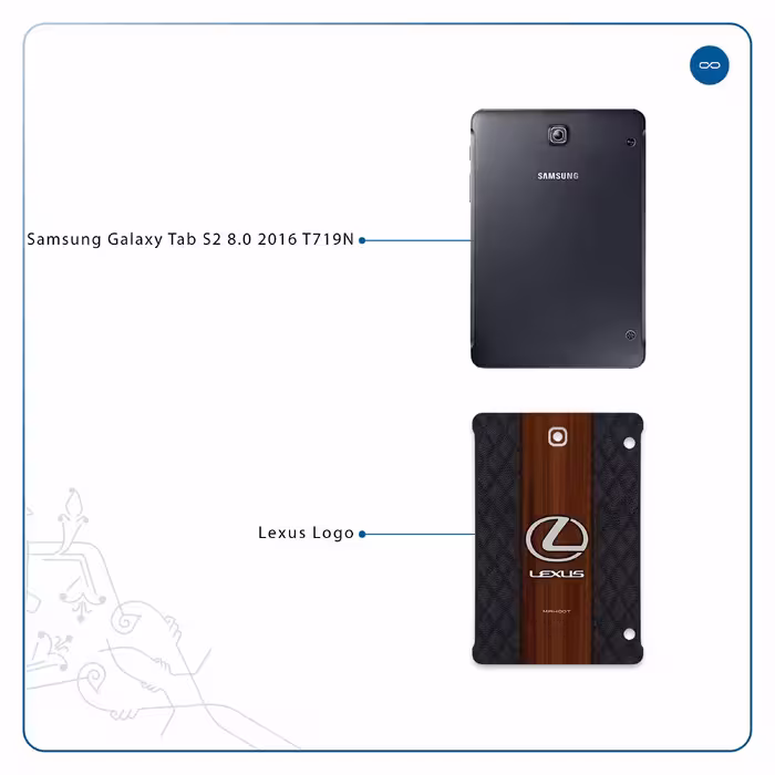 برچسب پوششی ماهوت مدل Lexus-Logo مناسب برای تبلت سامسونگ Galaxy Tab S2 8.0 2016 T719N