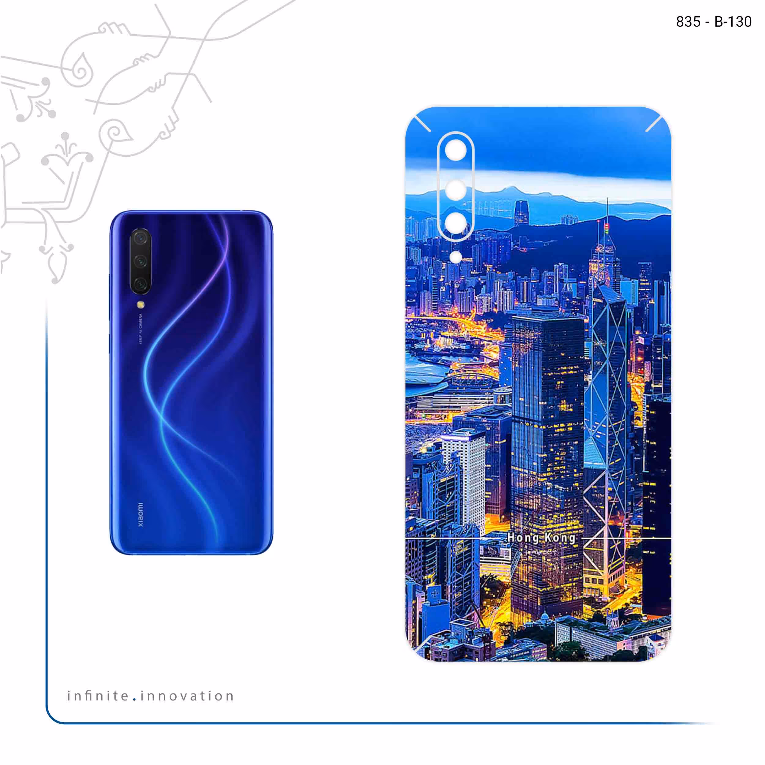 برچسب پوششی ماهوت مدل Hong Kong City مناسب برای گوشی موبایل شیائومی MI 9 Lite