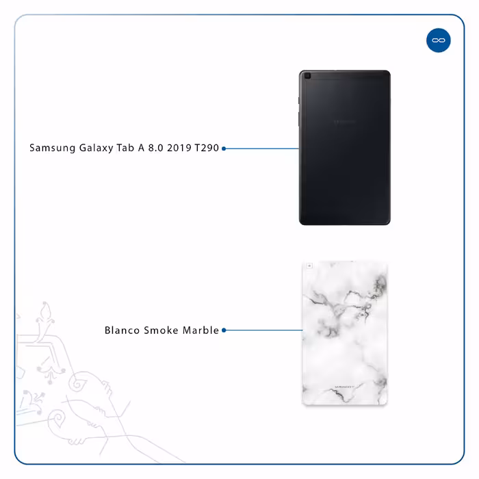 برچسب پوششی ماهوت مدل Blanco-Smoke-Marble مناسب برای تبلت سامسونگ Galaxy Tab A 8.0 2019 T290