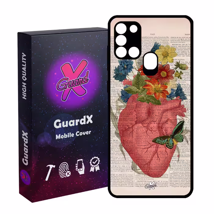 کاور گارد ایکس طرح قلب مدل Glass10505 مناسب برای گوشی موبایل سامسونگ Galaxy A21s