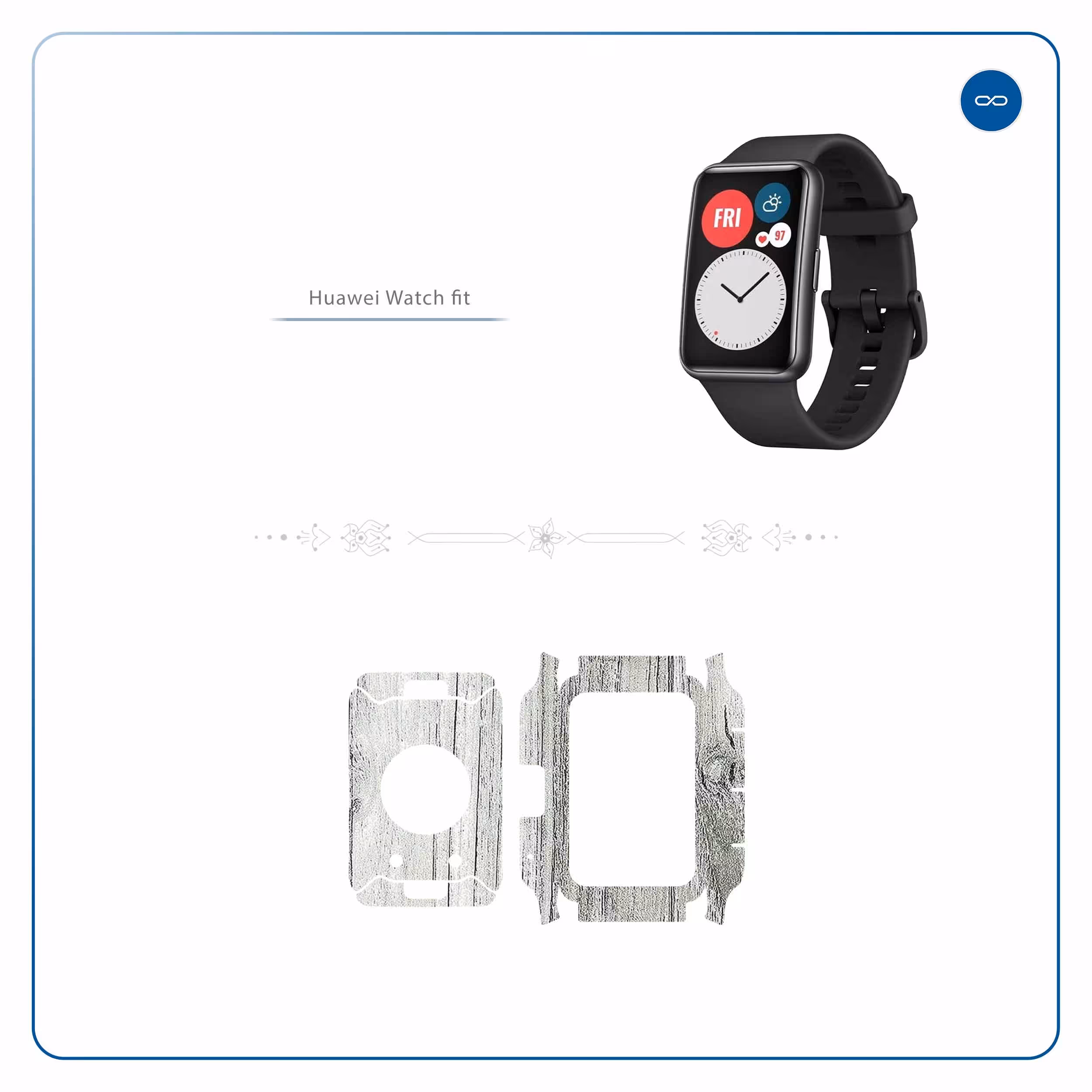 برچسب ماهوت طرح White Wood مناسب برای ساعت هوشمند هوآوی Watch Fit