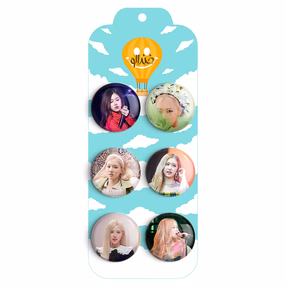 پیکسل خندالو مدل رزی بلک پینک کد 704A مجموعه 6 عددی