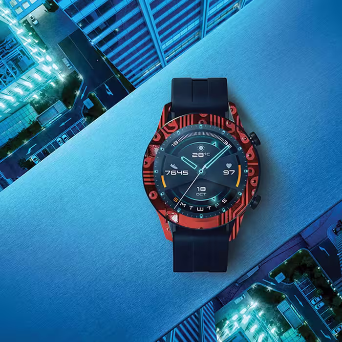 برچسب ماهوت طرح Red-Printed-Circuit-Board مناسب برای ساعت هوشمند هوآوی Watch GT2