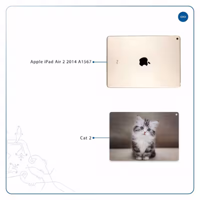 برچسب پوششی ماهوت مدل Cat-2 مناسب برای تبلت اپل iPad Air 2 2014 A1567