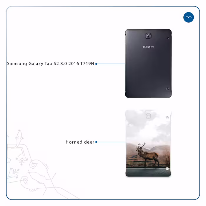 برچسب پوششی ماهوت مدل Horned Deer مناسب برای تبلت سامسونگ Galaxy Tab S2 8.0 2016 T719N