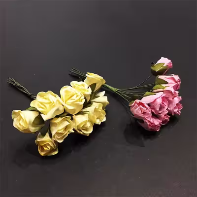 گل مصنوعی مدل غنچه رز کد 200 بسته 3 عددی