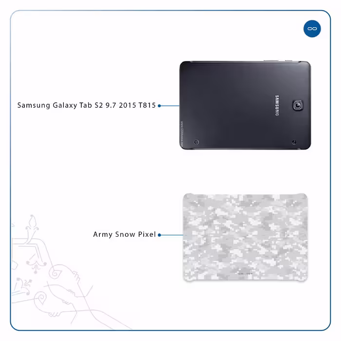 برچسب پوششی ماهوت مدل Army-Snow-Pixel مناسب برای تبلت سامسونگ Galaxy Tab S2 9.7 2015 T815