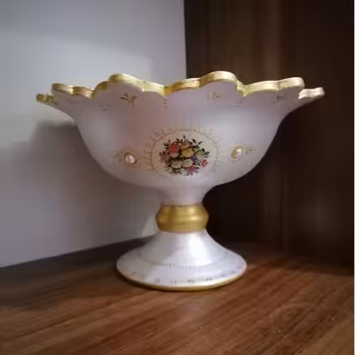 شکلات خوری سفالی طرح بوته گل کد 9898