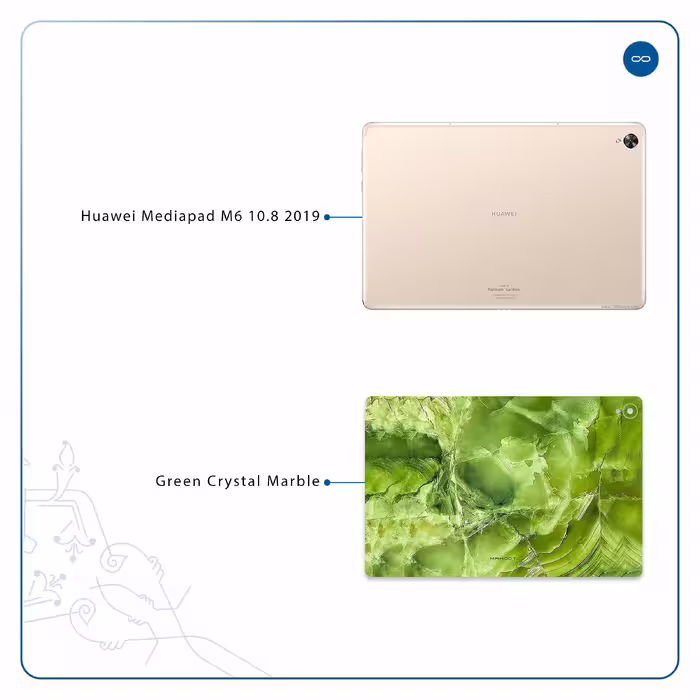 برچسب پوششی ماهوت مدل Green Crystal Marble مناسب برای تبلت هوآوی Mediapad M6 10.8 2019