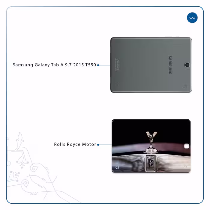 برچسب پوششی ماهوت مدل Rolls-Royce Motor مناسب برای تبلت سامسونگ Galaxy Tab A 9.7 2015 T550