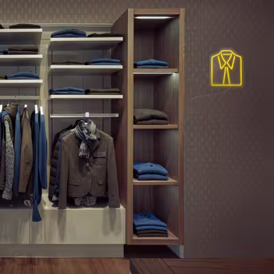 چراغ دیواری نئون دیزاین طرح Men-Clothes_YL