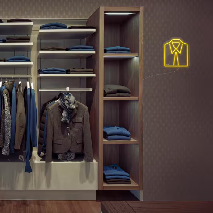 چراغ دیواری نئون دیزاین طرح Men-Clothes_YL